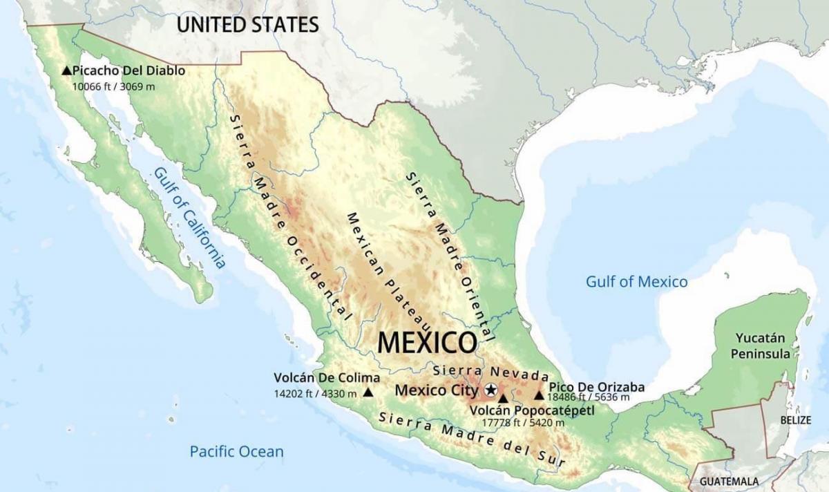 Montagnes de Mexico (carte)