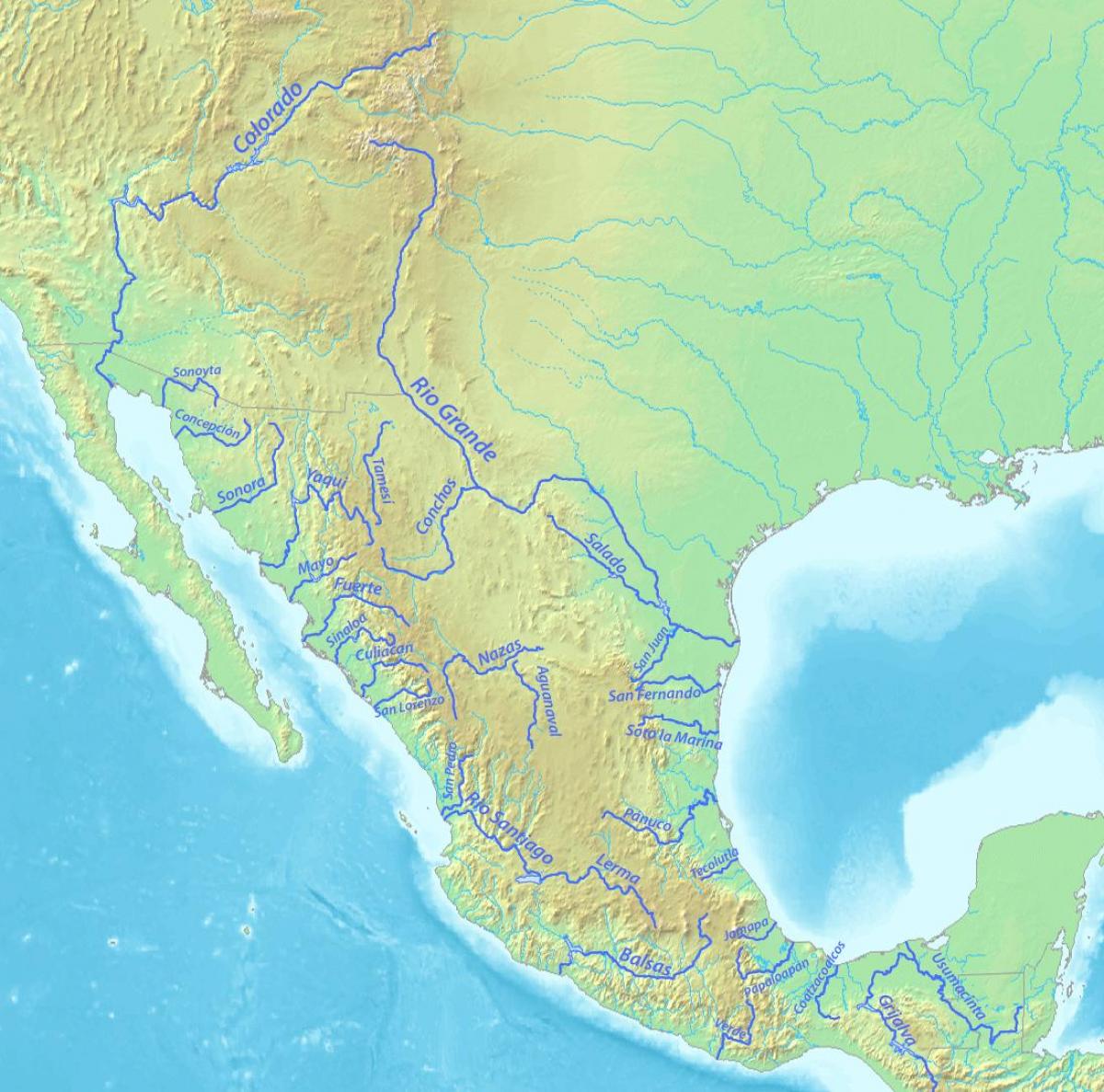 Rivières au Mexique (carte)