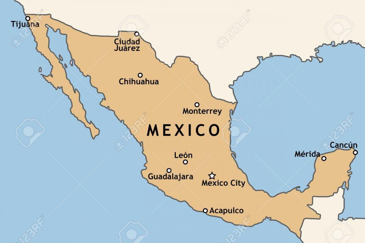 Carte du Mexique avec les principales villes