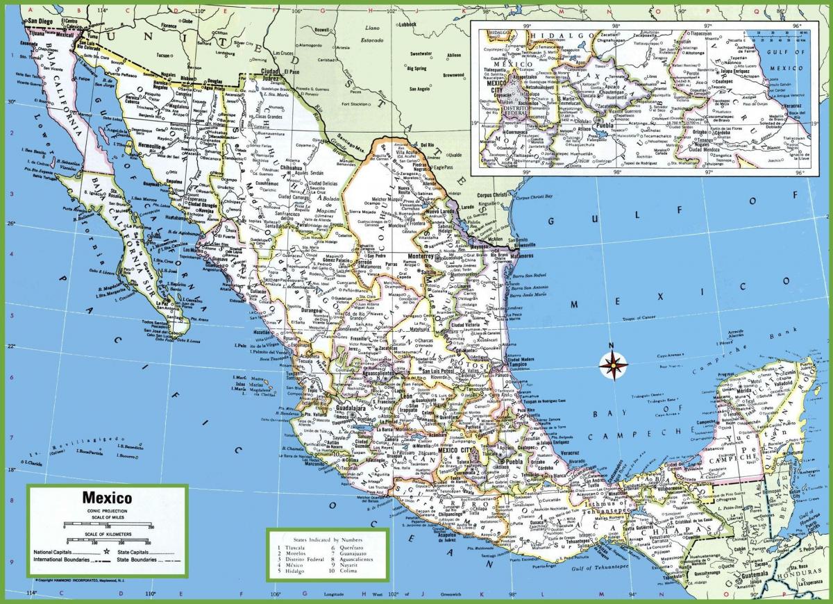 Carte de la ville de Mexico