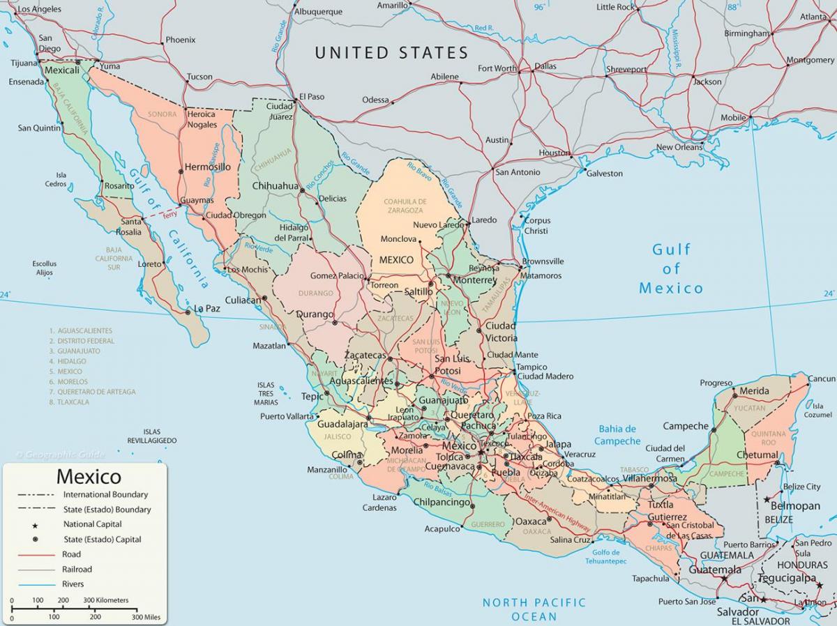 Grande carte du Mexique