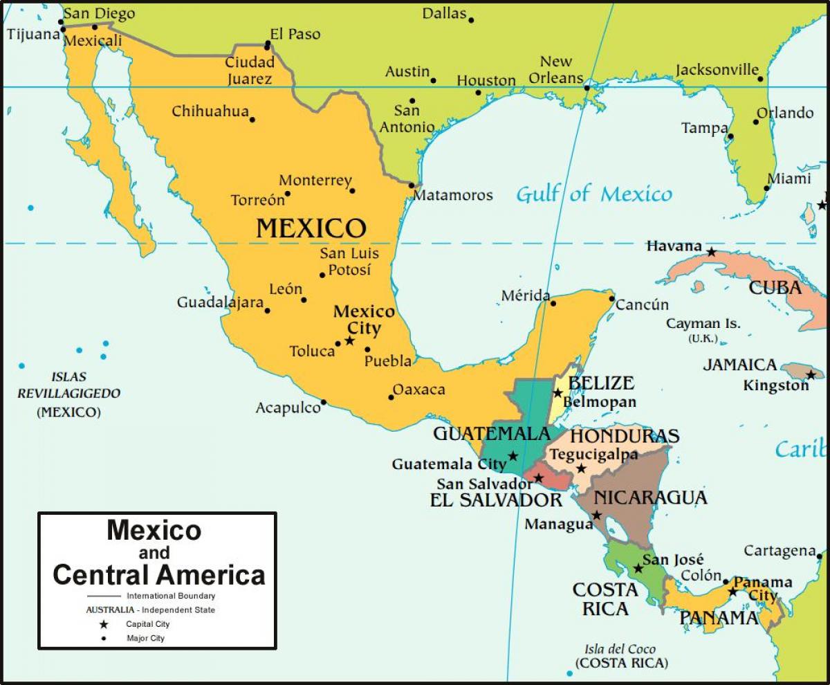 Le Mexique sur une carte