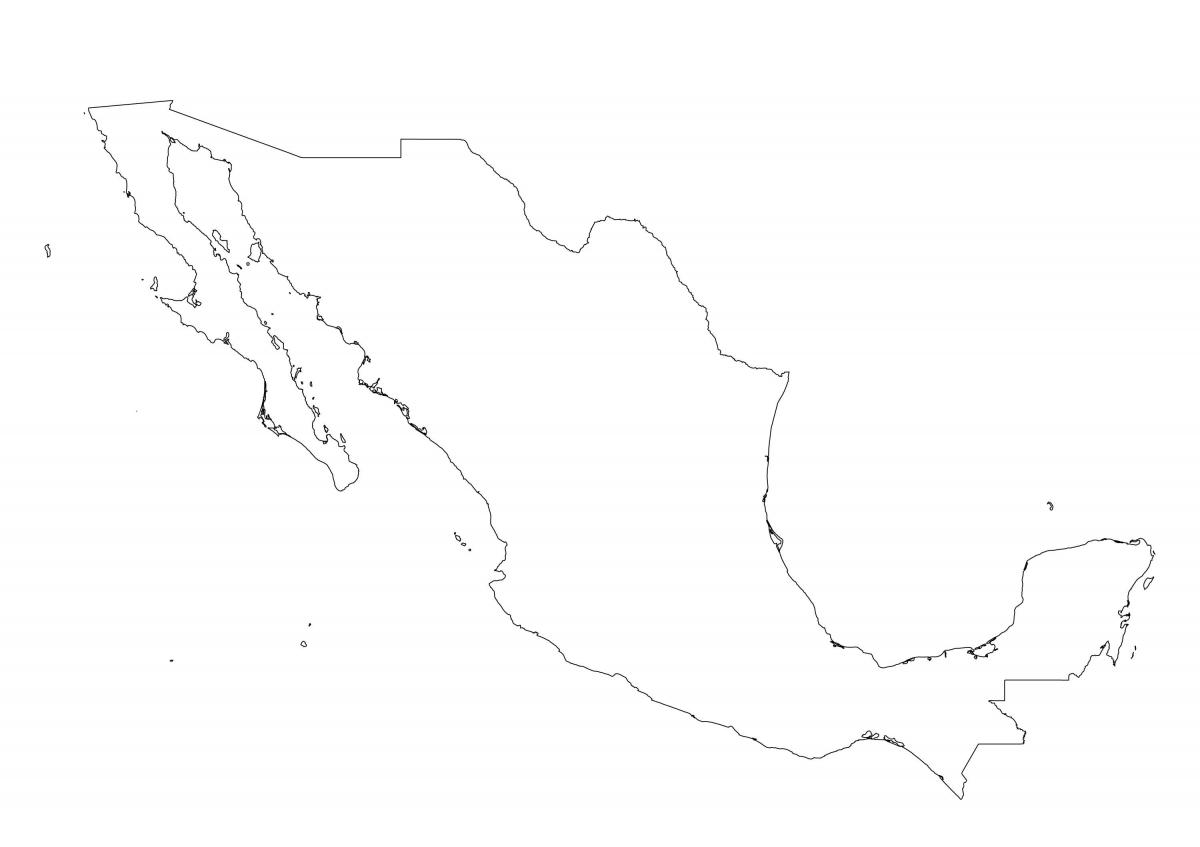Carte des contours du Mexique
